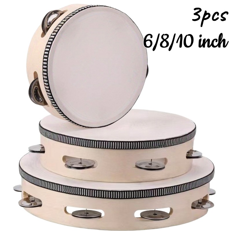 Party Games Console - 1/3pcs Wooden Tambourine 6/8/10inch Handheld Drum
