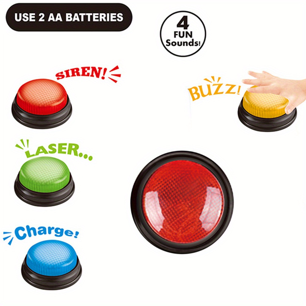 4pcs Lights and Sounds Buzzers - Party Games Quiz 评论和价格