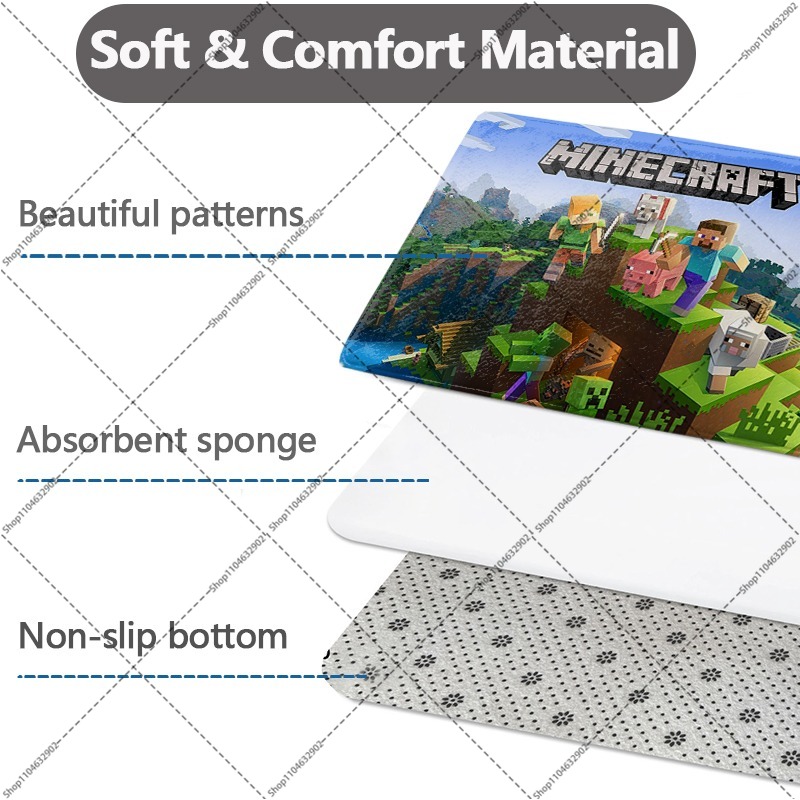 Minecrafted Flannel Floor Mats - Party Games Good 评论和价格
