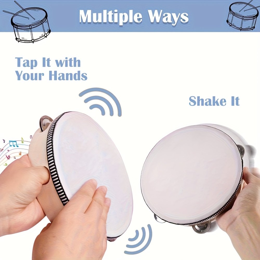 1/3pcs Wooden Tambourine 6/8/1 - Party Games Console 评论和价格