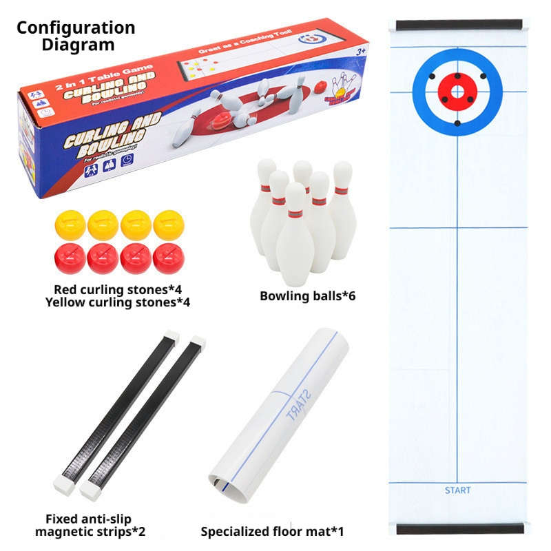 New Mini Curling&Bowling Table - Party Games Console 评论和价格
