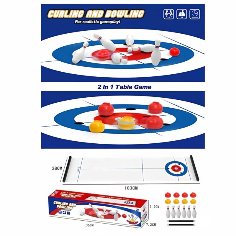 New Mini Curling&Bowling Table - Party Games Console 评论和价格